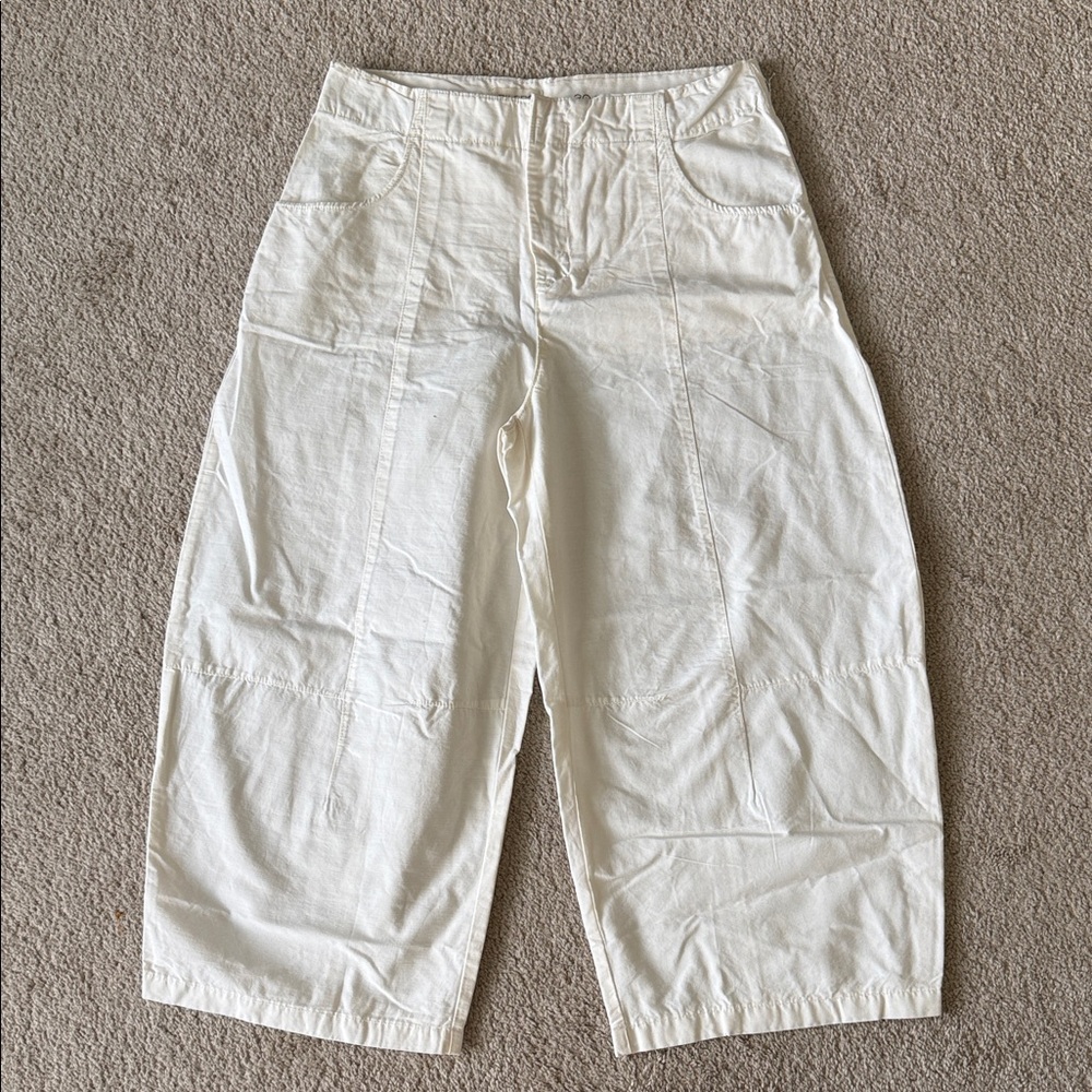 Anthropology Pilcro High-Rise Wide-Leg Cotton Pants